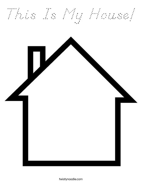 Blank House Coloring Page