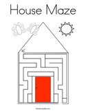 House Maze Coloring Page