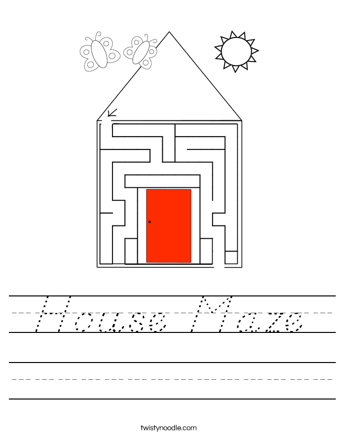 House Maze Worksheet