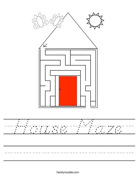 House Maze Worksheet
