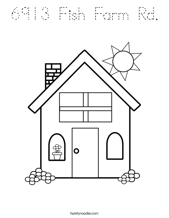 6913 Fish Farm Rd. Coloring Page