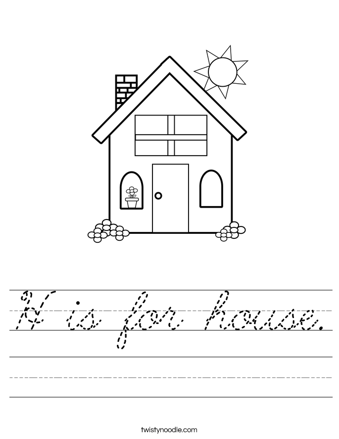 H is for house. Worksheet