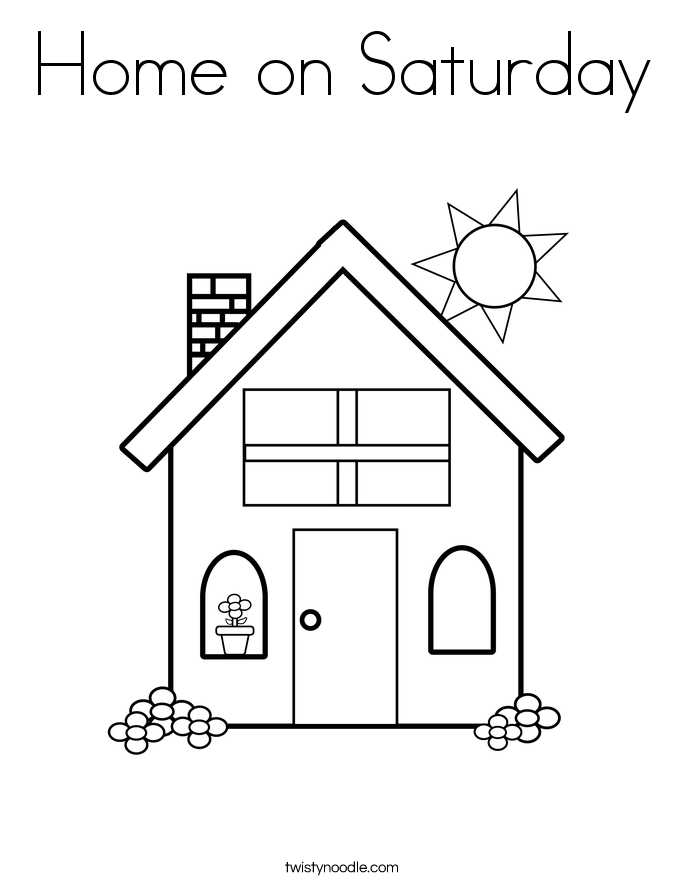 Home on Saturday Coloring Page