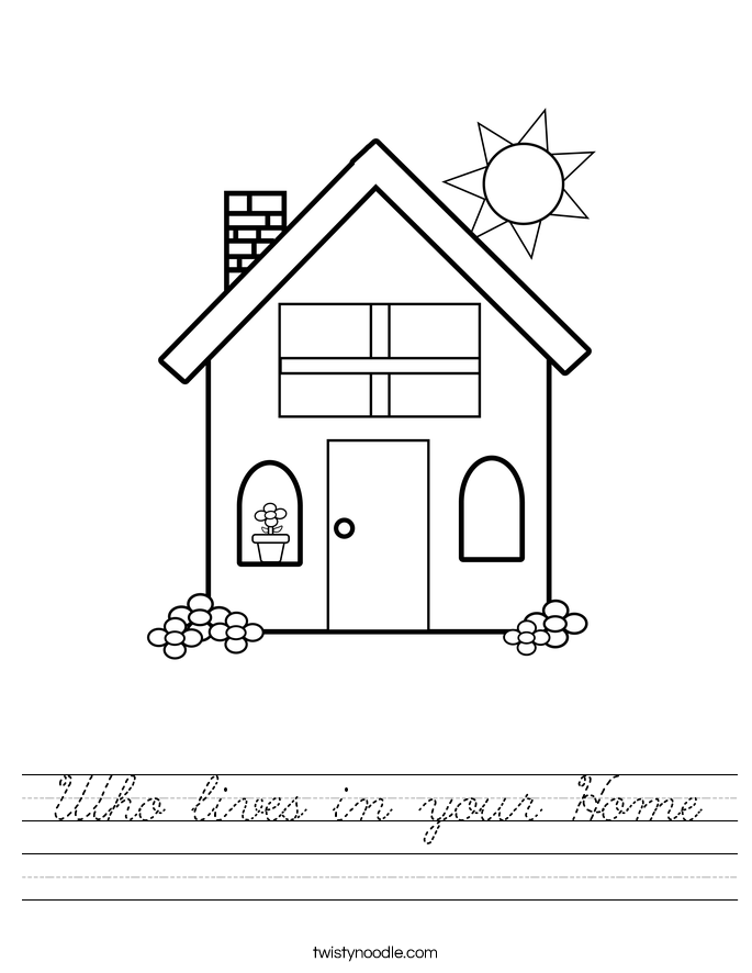 Who lives in your Home Worksheet