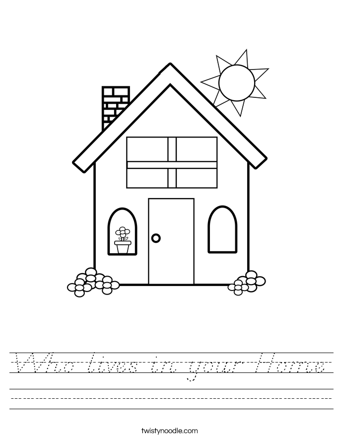 Who lives in your Home Worksheet