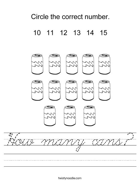 How many cans? Worksheet
