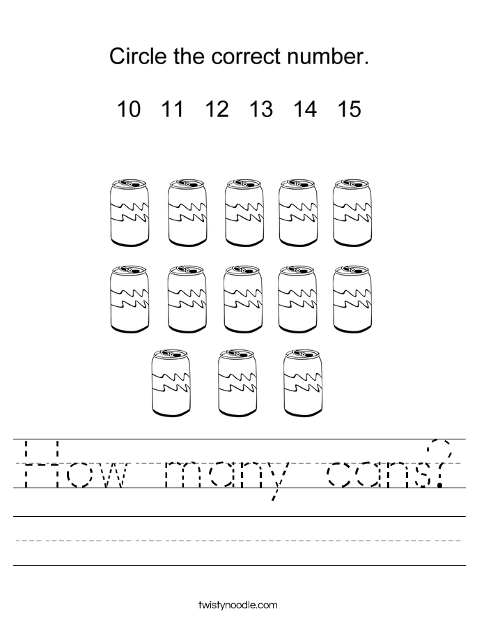 How many cans? Worksheet