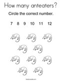 How many anteaters Coloring Page