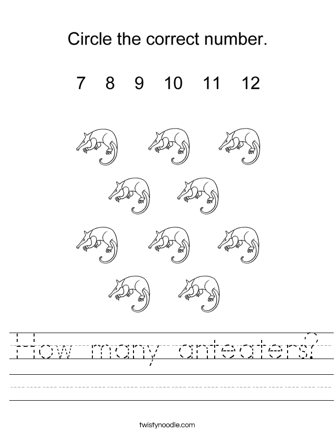 How many anteaters? Worksheet