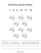How many anteaters Handwriting Sheet
