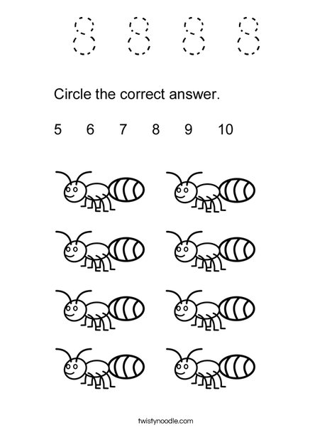 How many ants? Coloring Page