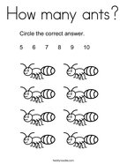 How many ants Coloring Page