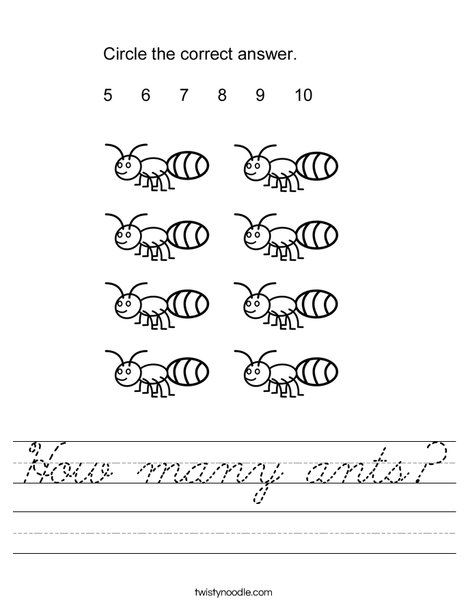 How many ants? Worksheet