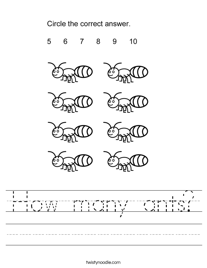 How many ants? Worksheet
