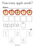 How many apple seeds Coloring Page
