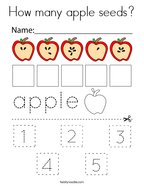 How many apple seeds Coloring Page