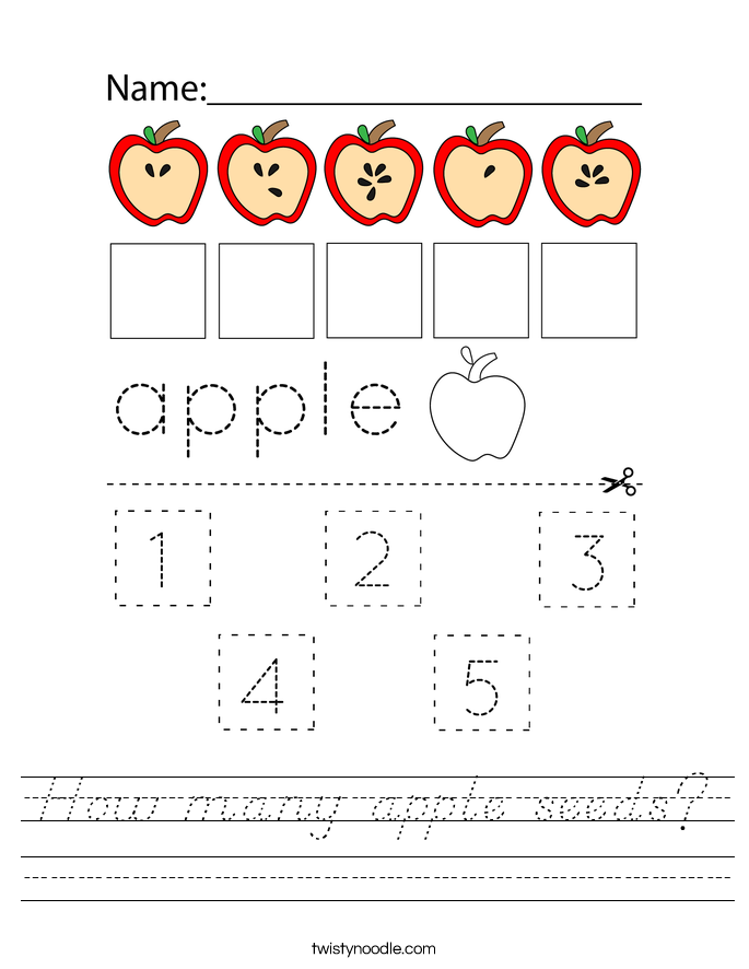 How many apple seeds? Worksheet