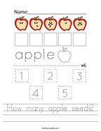 How many apple seeds Handwriting Sheet