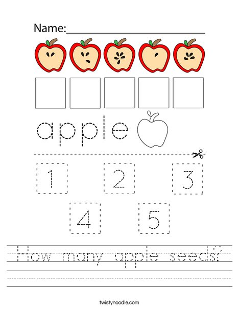 How many apple seeds? Worksheet
