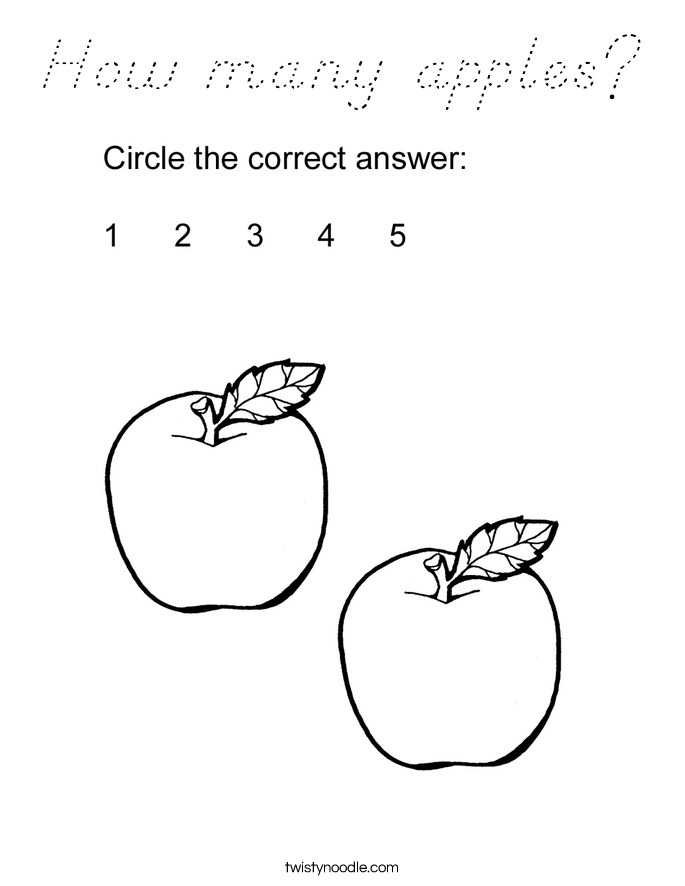 How many apples? Coloring Page