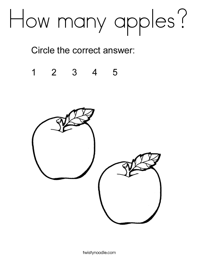 How many apples? Coloring Page