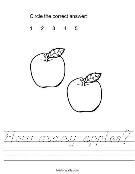 How many apples? Worksheet