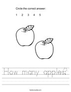 How many apples Handwriting Sheet