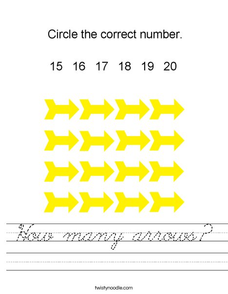 How many arrows? Worksheet