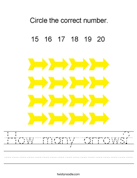 How many arrows? Worksheet