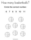 How many basketballs Coloring Page
