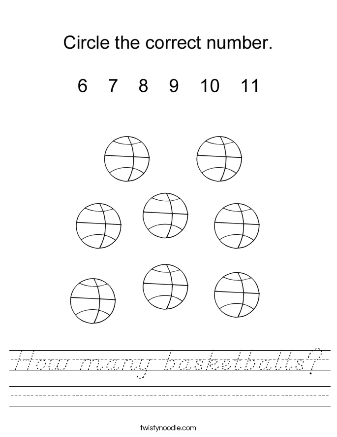 How many basketballs? Worksheet