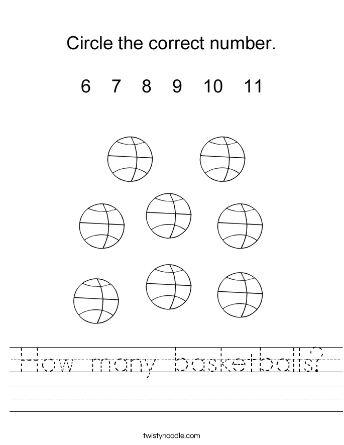How many basketballs? Worksheet
