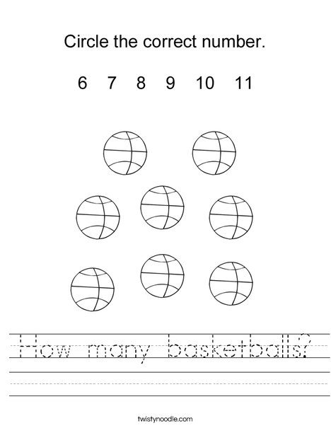 How many basketballs? Worksheet