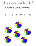 How many beach balls Coloring Page