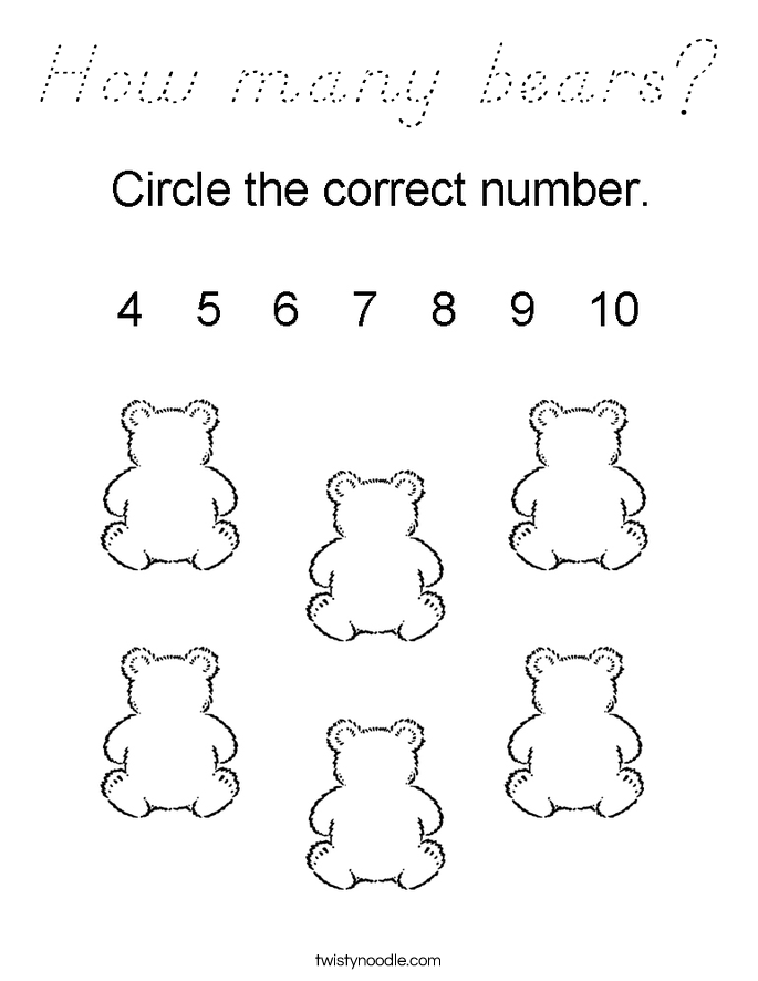 How many bears? Coloring Page
