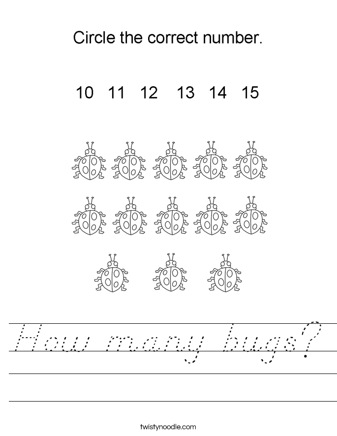 How many bugs? Worksheet