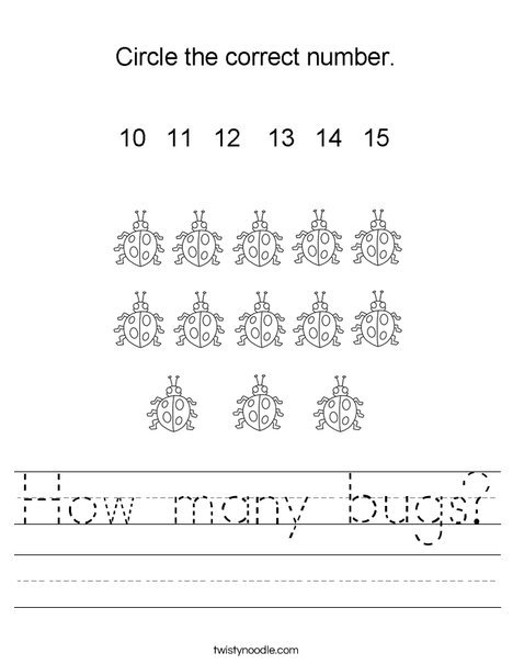 How many bugs Worksheet - Twisty Noodle