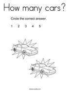How many cars Coloring Page