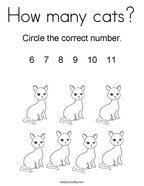 How many cats Coloring Page
