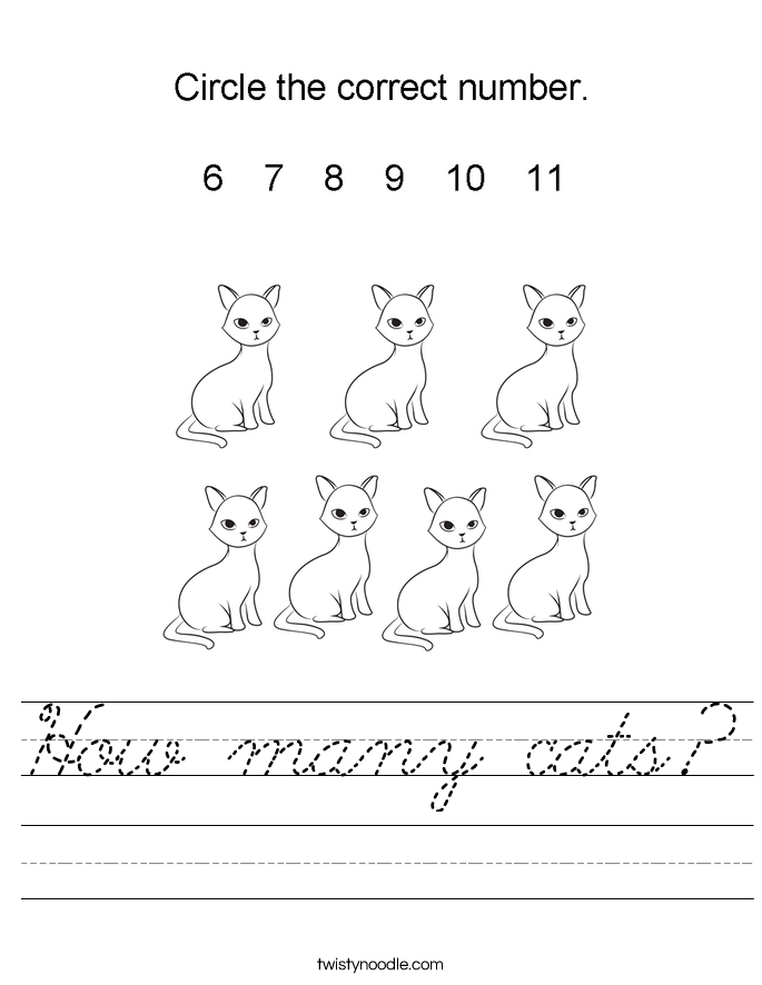 How many cats? Worksheet