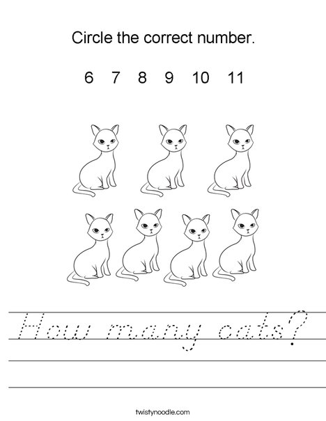 How many cats? Worksheet