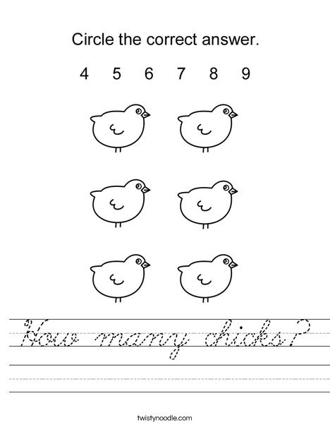 How many chicks? Worksheet