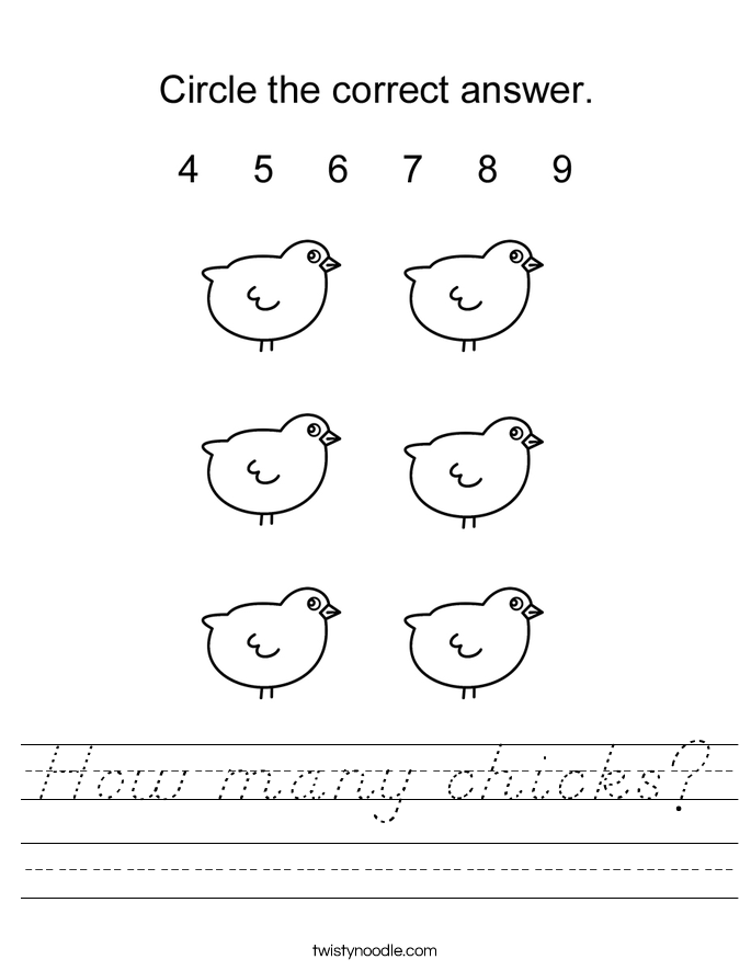 How many chicks? Worksheet