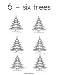 6 - six trees Coloring Page