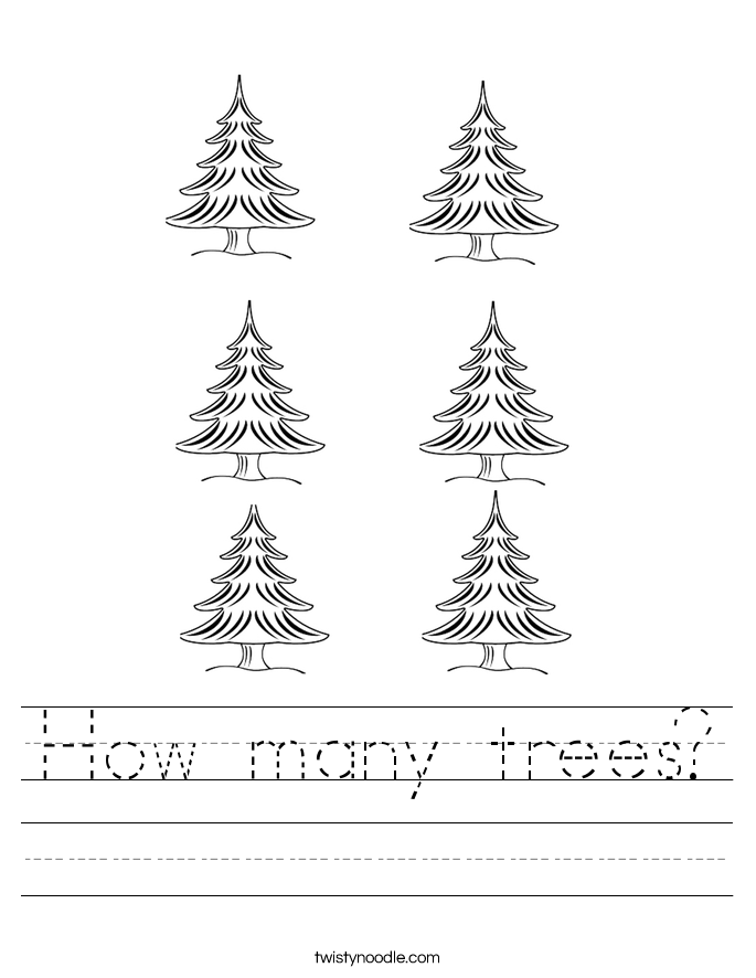 How many trees Worksheet - Twisty Noodle