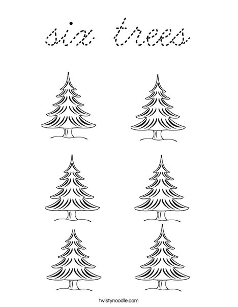How many trees? Coloring Page