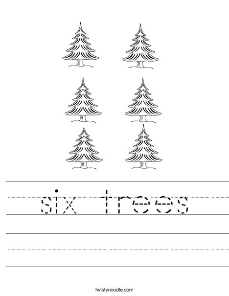 six trees Worksheet - Twisty Noodle