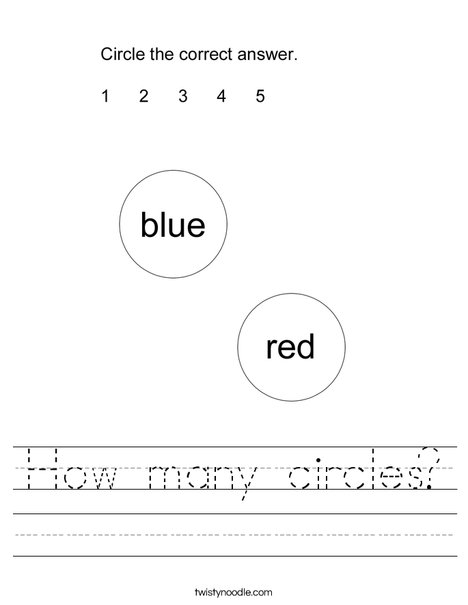 How many circles Worksheet - Twisty Noodle