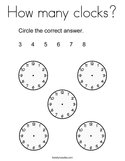 How many clocks Coloring Page