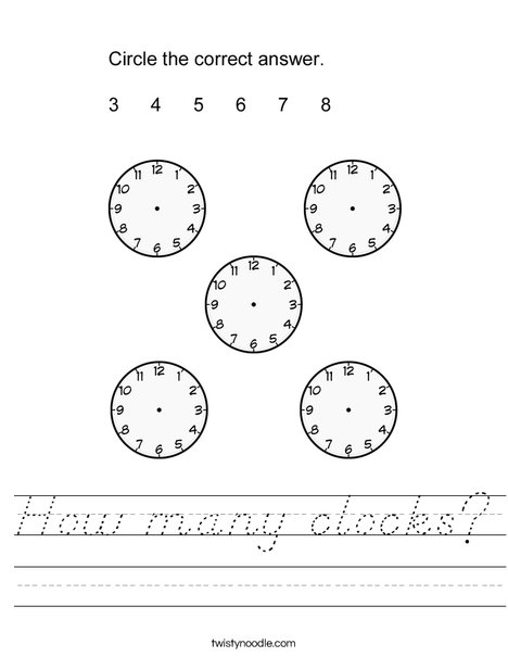 How many clocks? Worksheet